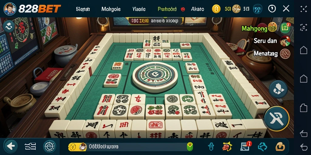 Screenshot game Mahjong 828BET dengan gameplay yang menarik.