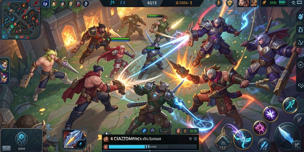 Tampilan gameplay seru dalam CRAZYDOMINO yang menunjukkan pertarungan epik.
