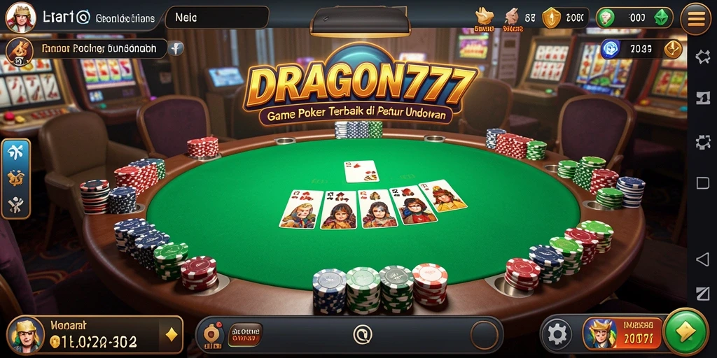 Tangkapan layar gameplay DRAGON777 yang menampilkan aksi poker seru.