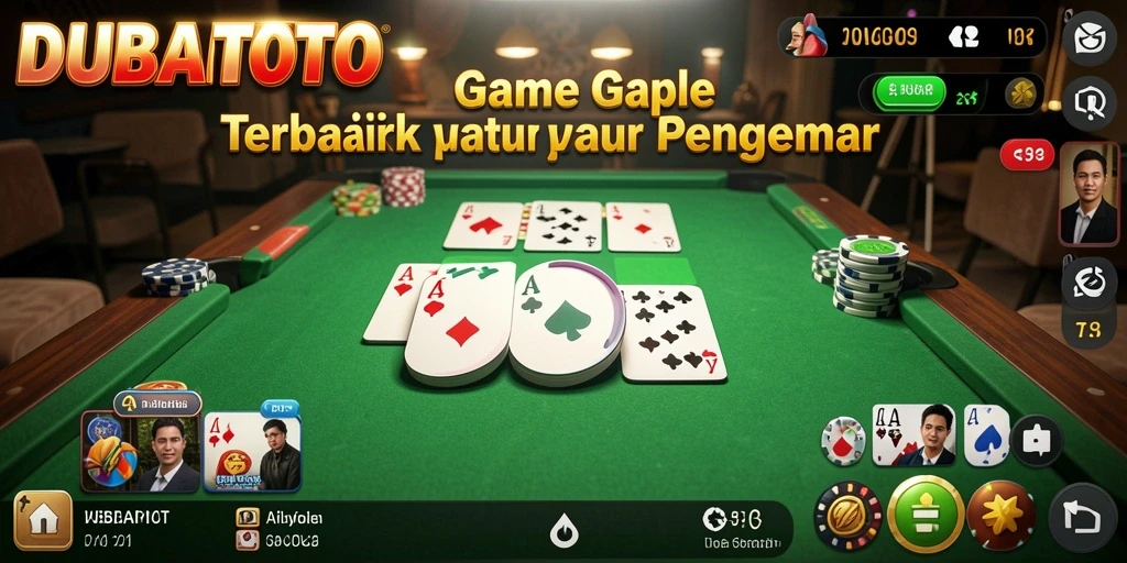 Screenshot DUBAITOTO menampilkan pengalaman bermain Gaple yang seru.
