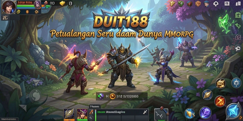 Tampilan dinamis dari gameplay DUIT188 MMORPG yang seru.