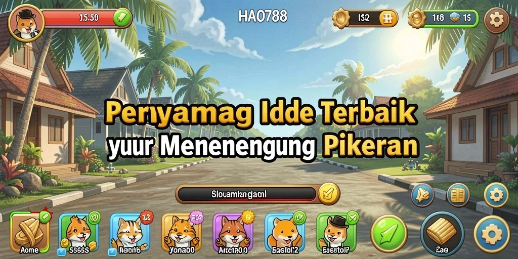 Tangkapan layar gameplay HAO788 menampilkan karakter lucu dan sumber daya yang berkembang.