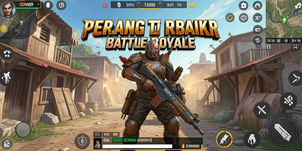 Tampilan menarik dari gameplay intens Battle Royale.