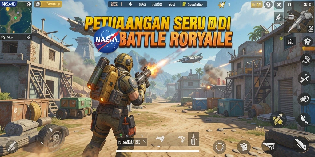 Tampilan gameplay seru dari game Battle Royale NASA4D.