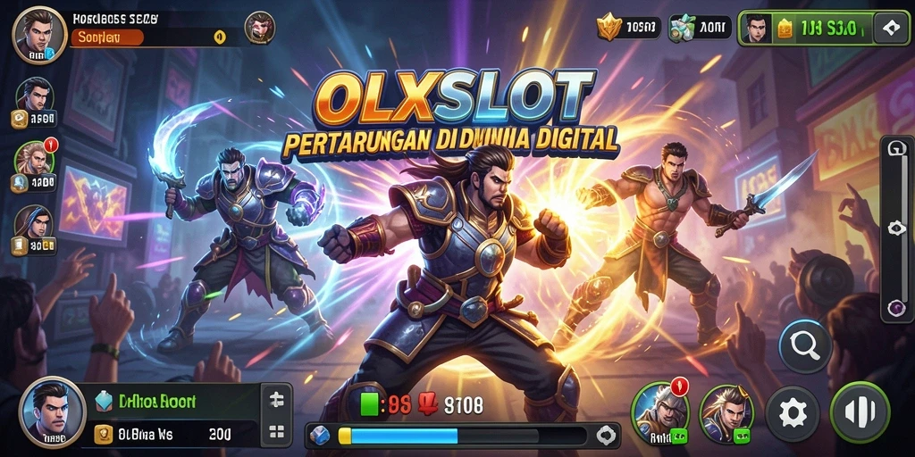 Gameplay OLXSLOT menampilkan pertarungan intens dan karakter keren.