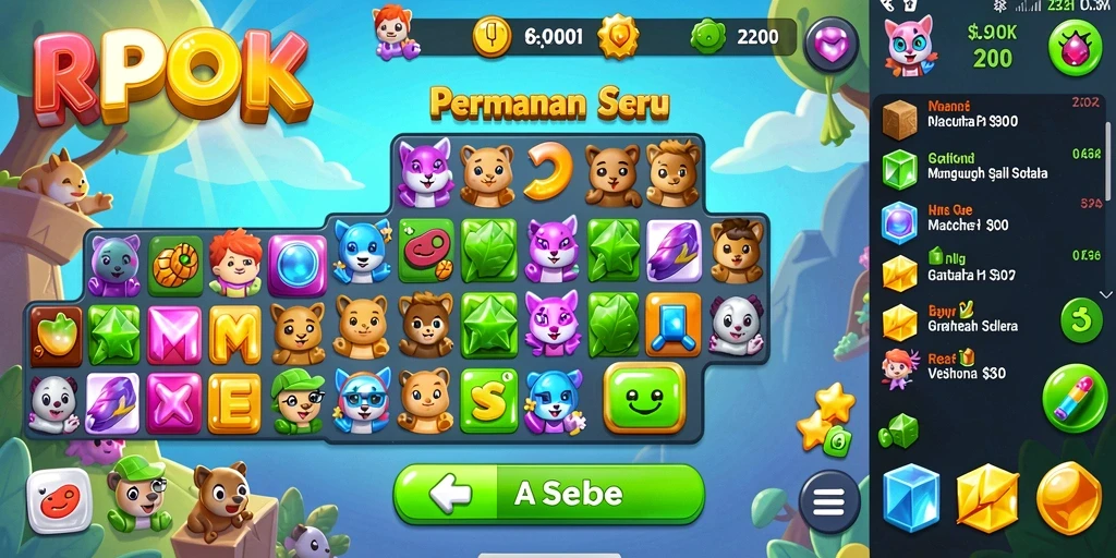 Screenshot utama RPOK menampilkan gameplay seru dan penuh warna.