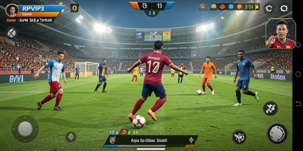 Tampilan epik dari aksi permainan sepak bola dalam RPVIP3.