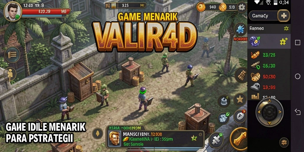Grafis menawan dalam game Idle VALIR4D yang menampilkan pertempuran epik.